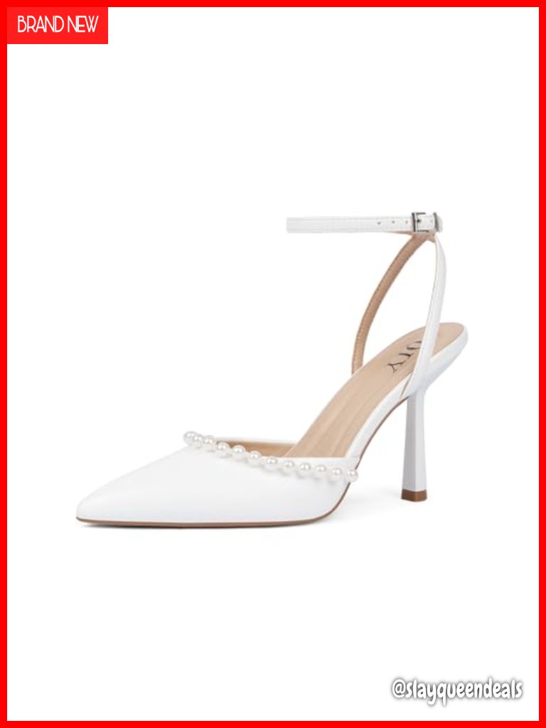 Closed Toe Heels Pumps Slingback Stiletto Heels Ankle Strap Pointed Toe Wedding